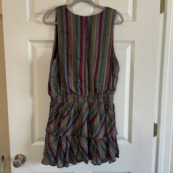 Mustard Seed Striped Smocked Sleeveless Mini Dress size Large - Picture 2 of 15